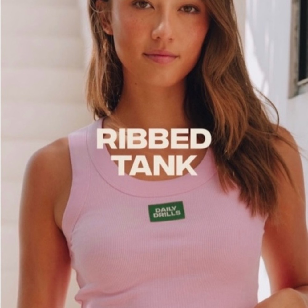 Daily Drills Pink Ribbed Tank Top